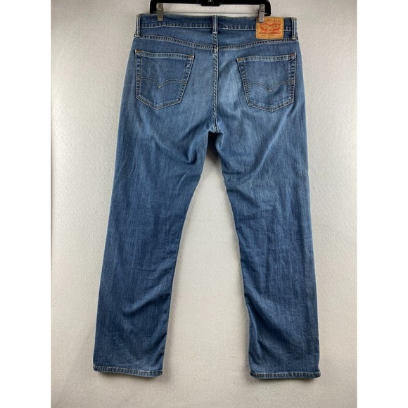 Levi's 559 Jeans Mens 36 x 32 Blue Relaxed Straight Dark Wash Distressed Demin - Picture 11 of 16